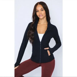 YOGALICIOUS LUX HEATHER FLARED BOTTOM JACKET SIZE L NWT